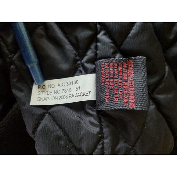 Snap On Tools Vtg XL Black Canvas Hooded Jacket Quilt Lined Workwear Hoodie Euc - Picture 11 of 11